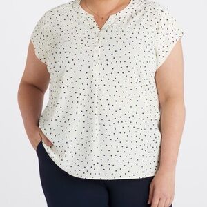 Elegant White Polka Dot Blouse